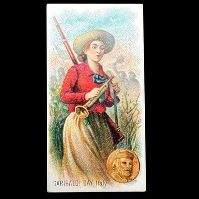 1890 Duke's Cigarette Tobacco Card N80 ''Holidays'' - GARIBALDI DAY Italy