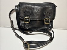 Vera Pelle Black Crossbody Bag Magnetic Closure Inner Pockets Women Italian
