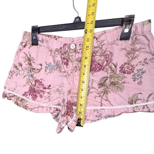 Ralph Lauren Shorts Womens Large Pink Floral Pajama Sleepwear Loungewear Cotton - Picture 6 of 10