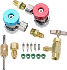 Aupoko AC R134A Adapters Quick Couplers Kit With Can Tap 