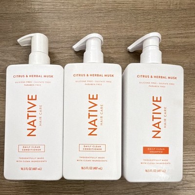 Native Citrus & Herbal Musk Daily Clean Shampoo conditioner -16.5 fl oz 3 pack