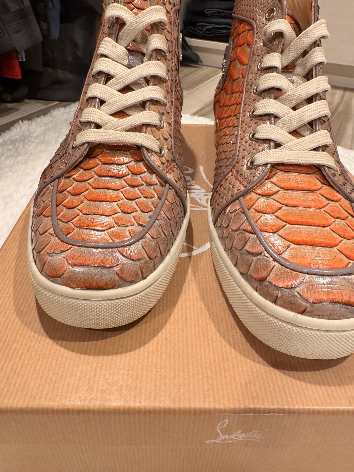 RARE Louboutin RANTUS ORLATO FLAT PYTHON FAIRY TA… - image 7