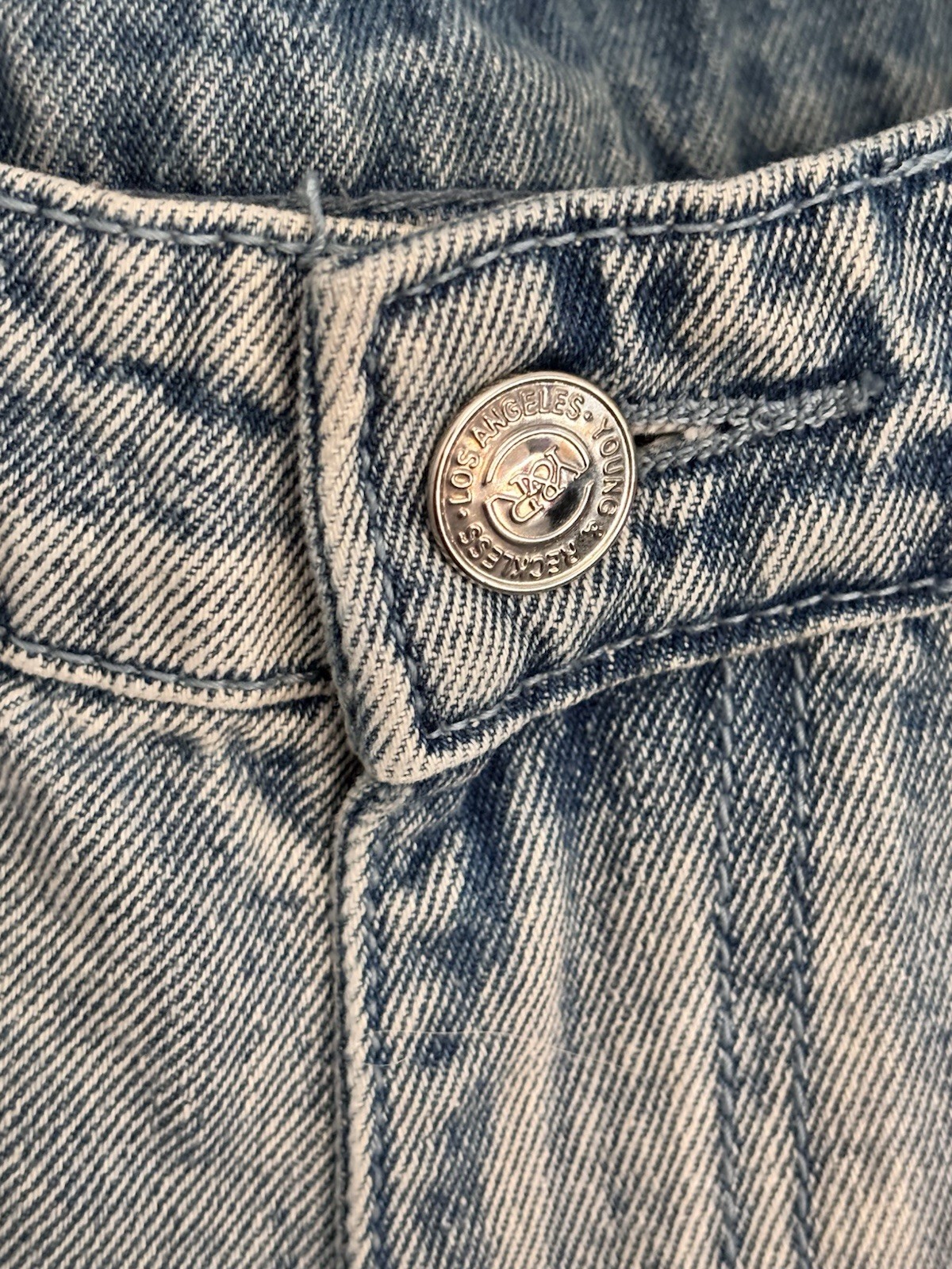 Young & Reckless 33 Distressed Patch Jeans LA Str… - image 7