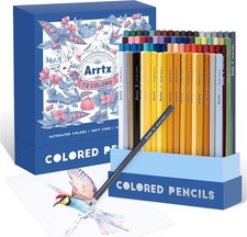 Imagen de 72 Colored Pencils Set Soft Core Professional Art Drawing Sketching Pencils
