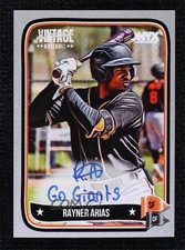 2024 Onyx Vintage Silver Bordered Inscribed 9/10 Rayner Arias #VARAAR Auto 0j81