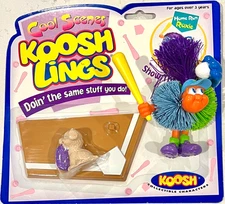 Vintage 1997 Cool Scenes Koosh LIngs Home Run Roxie New On Card Toy Oddzon Toys