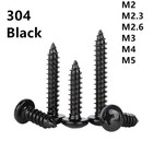 Black Stainless Steel Phillips Small Self Tapping Screws M2 M2.3 M2.6 M3 M4 M5