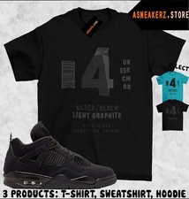 Shirt Match AJ 4 Black Cat 2025 Sneaker Matching Tee Sneakerhead Label T-Shirt