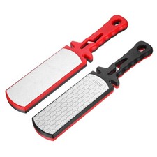 2pcs 400/1000 Grit Handheld Diamond Sharpening Stone Double-Sided Black Red