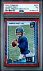 2025 Panini Donruss - Rated Rookie Jaxson Dart #400 Optic Preview Red Wave PSA 7