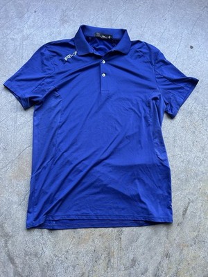 RLX Ralph Lauren Pro Fit Shirt Mens Medium Blue Performance Golf Polo Stretch