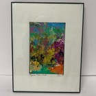 Colorful Abstract Acrylic Painting on Paper 4.25