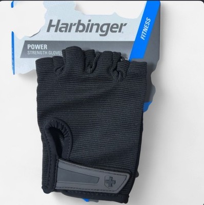 Harbinger Power Strength Half Finger Gloves Black S Adjustable Wrist Mesh 15510
