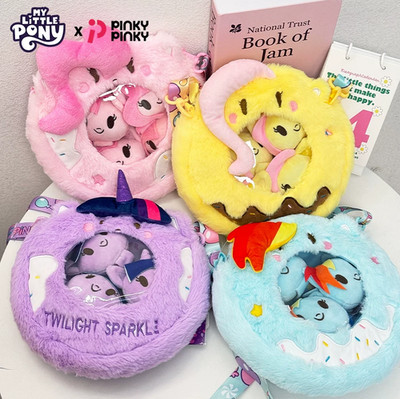 My Little Pony Plush Bag Donut Shape Transparent Window Crossbody Shoulder Bag 
