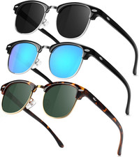 Kids Polarized Sunglasses for Boys Girls Retro Semi Rimless Frame Sun Glasses UV