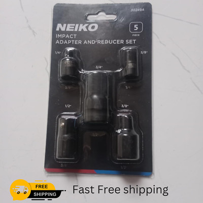 5-Piece Impact Socket Adapter Set, 1/4, 3/8, 1/2'' Cr-V Steel, Conversion Kit