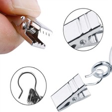 50PCS Stainless Steel Curtain Clips With Hook For Curtain Photos Home Ring