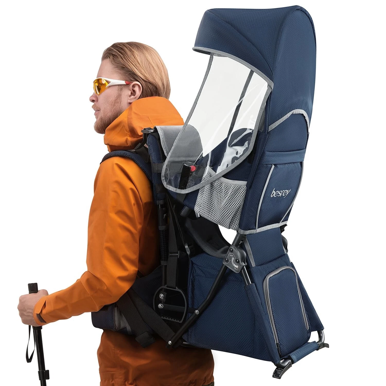 Besrey Baby Backpack , Toddler Carrier for Hiking (Blue/Grey)