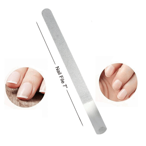 DOUBLE DUAL SIDED STAINLESS STEEL METAL NAIL FILE MANICURE PEDICURE SPA TOOL 2X - Picture 2 of 5