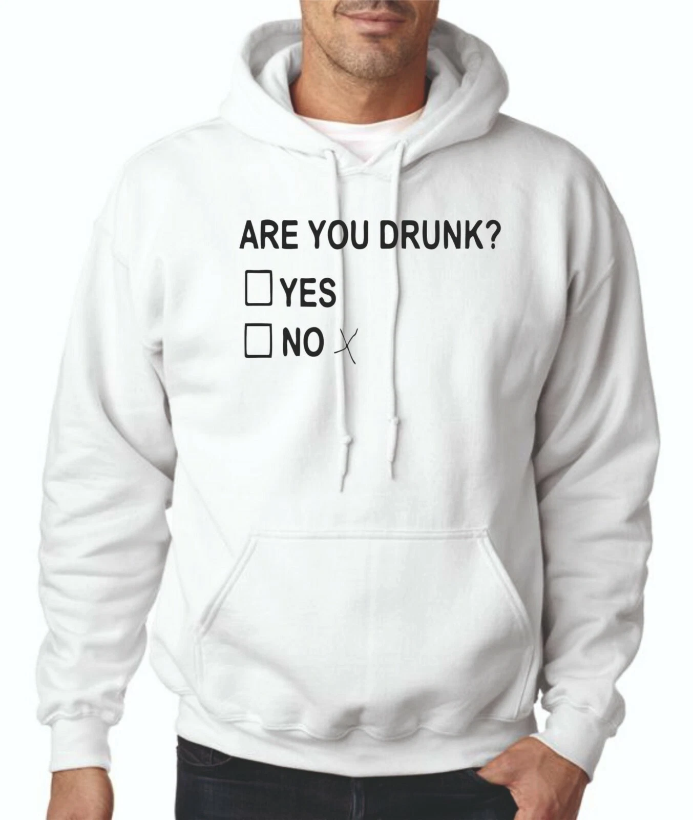 RHUDE Felpa con cappuccio unisex Are You Drunk Yes or No Funny Beving Cool Novità regalo maleducato