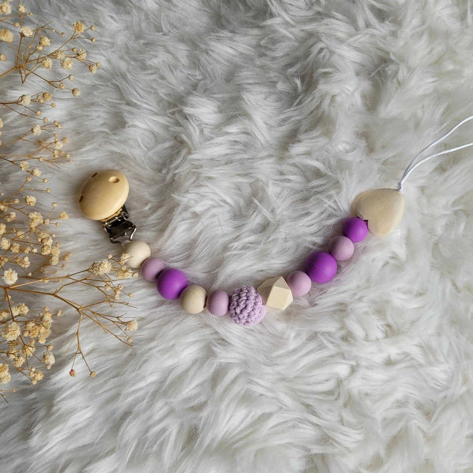 Schnullerkette handgefertigt Nuckelkette Schnullerband - Bild 3 von 4