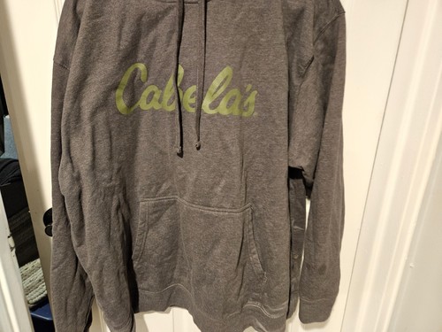 Cabela's In Green Logo Brand New Men's Gray Hoodie With Kangaroo Pocket 2XL - Picture 4 of 7