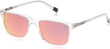 Timberland TB9152 26D Clear Smoke Square Mirrored Polarized Sunglasses 56-18-145