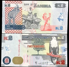 Zambia 2 Kwacha 2018 Banknote World Paper Money UNC Currency Bill Note