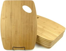12pc Bulk 15x11" Bamboo Cutting Board Set, Wood Charcuterie Platter Serving Tray