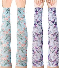 2 Pairs 18 in Gardening Sleeves for Women, Farm Sun Protection UV Thorn Proof Co