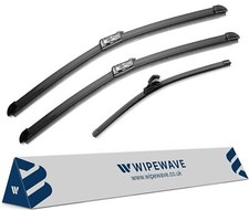 Set 3pz Spazzole Tergicristallo per Skoda Karoq 17-23 Parabrezza Anteriore + Posteriore | WipeWave