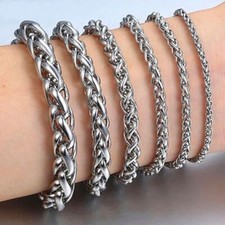 Twisted Chain Hand Bracelets -3MM-8MM Stainless Steel Bracelet Male Punk Jewelry
