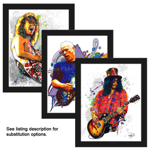 Choose ANY 3 11x14" Framed Music Art Print Poster Van Halen Pink Floyd Slash GNR - Photo 1 sur 13