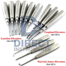 12Pcs Set Dental Elevator Luxating Warwick James Coupland Surgical Extraction CE