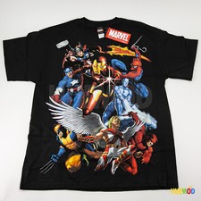 Vintage Mad Engine Marvel Comics Avengers X-Men Spiderman Iron Thor T-Shirt XL