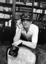 Italian Actor Ferruccio Soleri Posing With Two Harlequin Masks OLD PHOTO