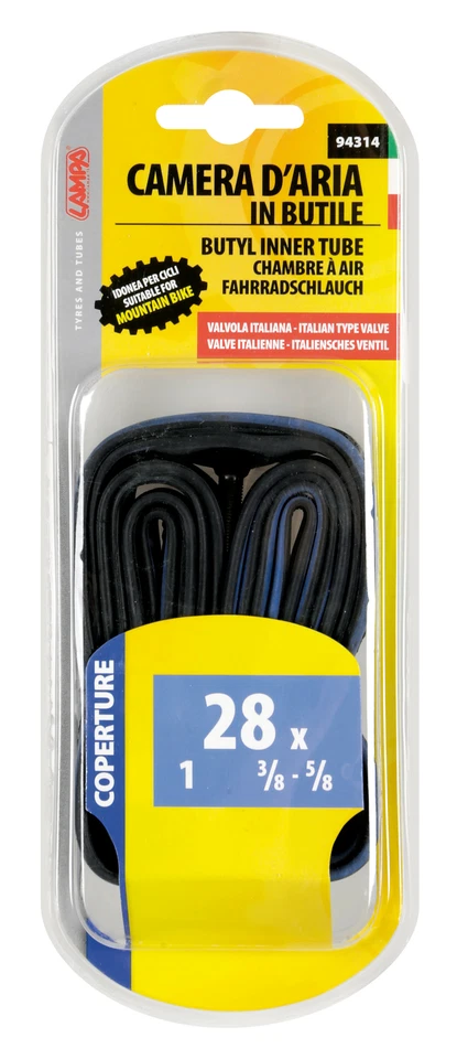 BUTYL INNER TUBE - ITALIAN VALVE - 28 X 1 3/8 - 5/8 LAMPA - Immagine 2 di 2