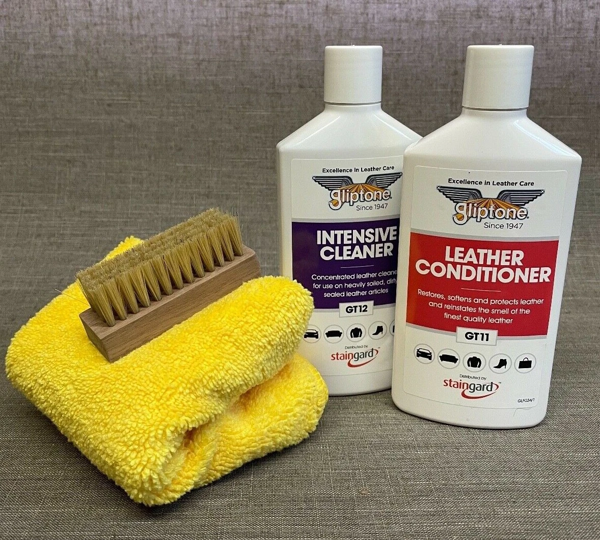 Gliptone Liquid Leather Cleaner & Conditioner Kit. GT11 & GT12.