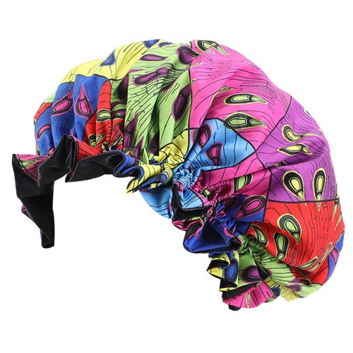 Baby Kids Girls Satin Printed Adjustable Bonnet Sleeping Nightcap Hat Head Cover - Picture 29 of 60