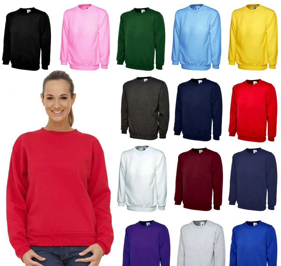 UNEEK Ladies Sweatshirt Size 8 to 30 Women's Loose Fit Premium Plain Jumper 280gsm