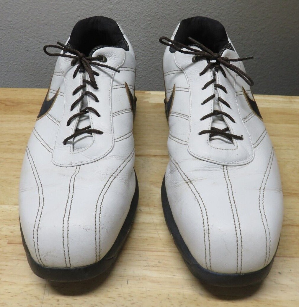 Mens Nike Golf‎ Cleats Shoes Size 11 White Brown 314894-101 e24ef6ab-2698-4fb2-975c-  main image 4