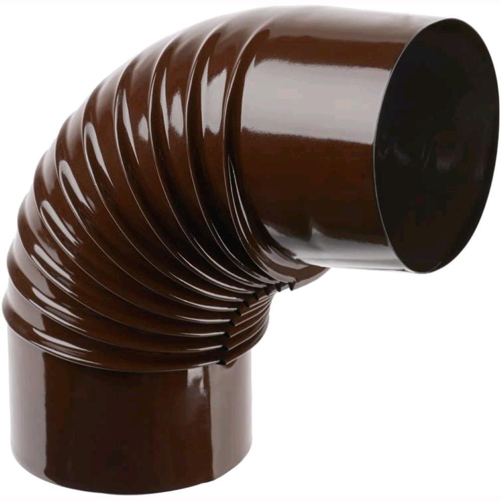 Gomito per Stufa a Legna in Lamiera porcellanata per Canna Fumaria Marrone 12 cm
