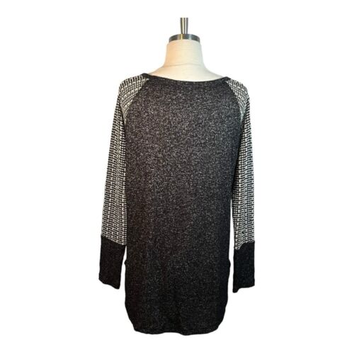 STACCATO SUPER SOFT BLACK AND GRAY BASEBALL RAGLAN WOVEN POCKET WOMEN SIZE LARGE - Picture 5 of 6