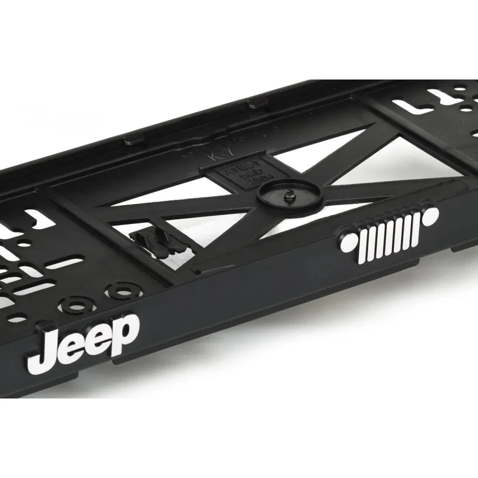 JEEP chrom 3D-Effekt Kennzeichenhalter Nummernschild - 2 Stück - Bild 2 von 3