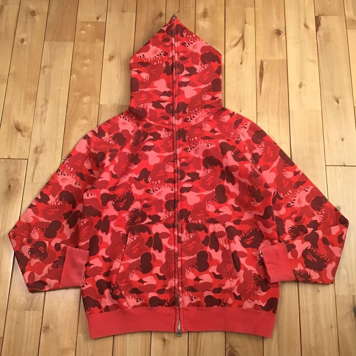 BAPE Fire camo full zip hoodie red camo a bathing ape flame BAPE Fire camo full zip hoodie red camo a bathing ape flame
