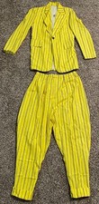 Adult Yellow Gangster or Zoot Suit Large -Jacket 42 Pants W 38-40 Inseam 32