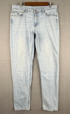 Harmont & Blaine Jeans Mens 38x32 Blue Denim Tapered Slim Light Wash * Spots
