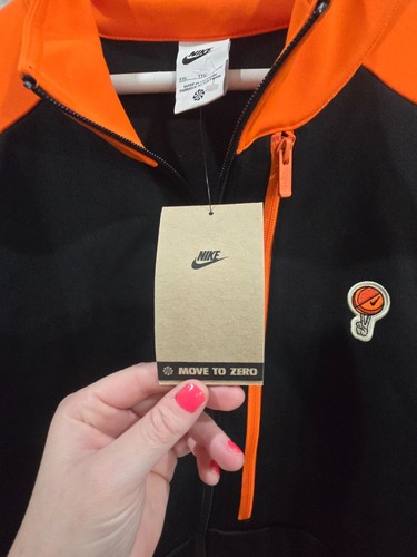 Nike Men Full Zip Peace Love Neon Orange Black Athletic Jacket Size XXL $90 - Picture 6 of 12