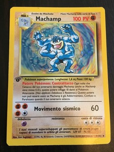Machamp 1st Edition Holo Pokemon Card In Italian 1999 2000 8 102 Ebay