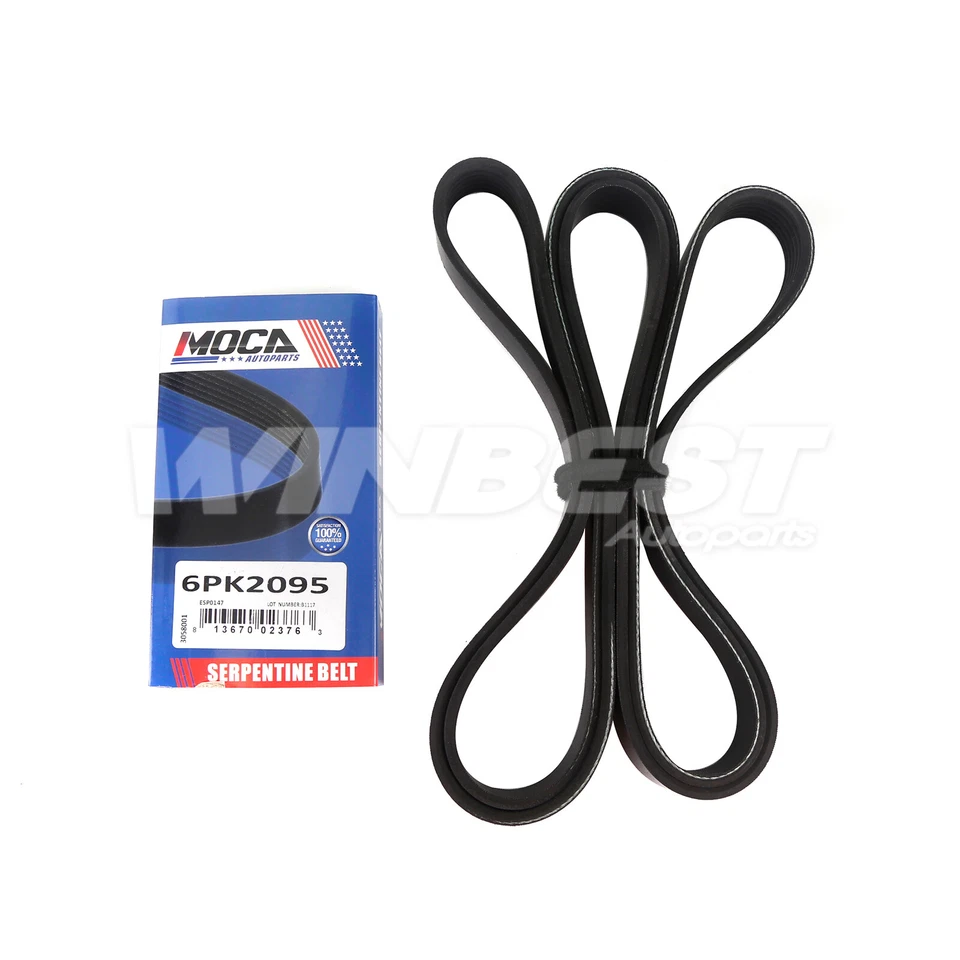 Serpentine Belt w/ Tensioner pulley fit 2003-2008 Mazda 6 3.0L DOHC New - Image 2 of 4